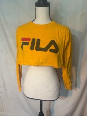 💛 Fila Cropped Yellow Long Sleeve Tee 💛